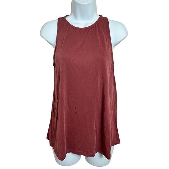 Lulus Rosella Marsala Tank Top Sz Small Sleeveless Back Slit Blouse Loose New - Picture 8 of 10
